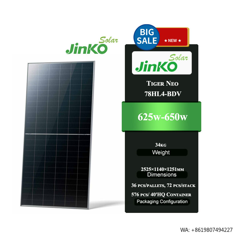 Jinko Tiger Neo 78HL4-BDV 625- - đánh giá và giá Jinko Solar Panel N-Type