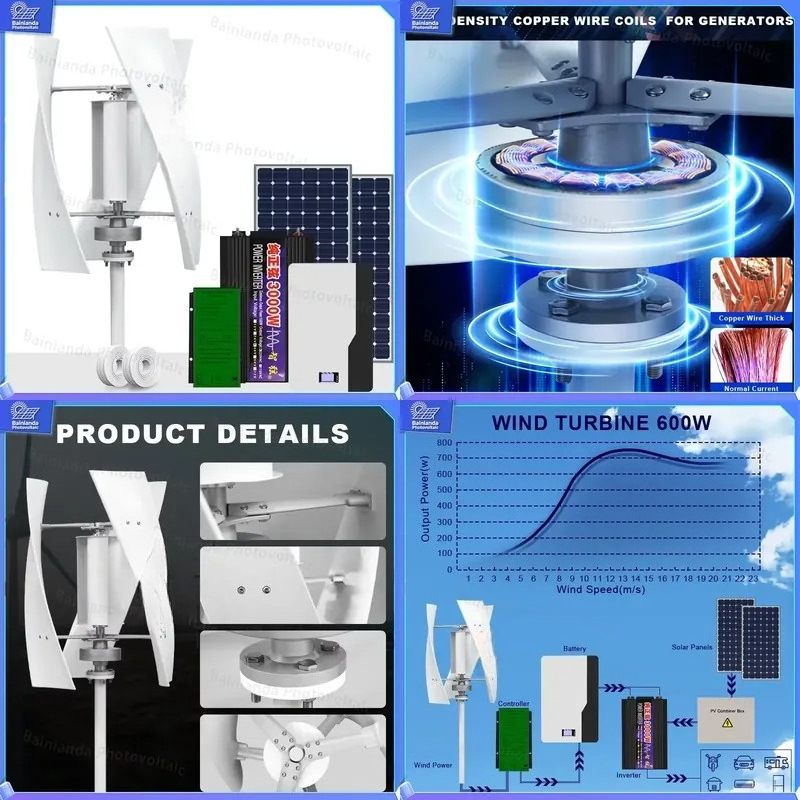 Vertical Wind Turbine Generato - đánh giá và giá Wind Solar Hybrid Kit